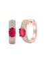 首图 - 点击放大 - LC COLLECTION JEWELLERY - Double Halo 18K Rose Gold Ruby Diamond Stud Earrings