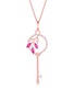 首图 - 点击放大 - LC COLLECTION JEWELLERY - Key Motif 18K Rose Gold Ruby Diamond Pendant Necklace