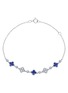 首图 - 点击放大 - LC COLLECTION JEWELLERY - Floral Chain 18K White Gold Diamond Sapphire Bracelet — Size 7"