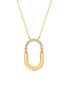 首图 - 点击放大 - LC COLLECTION JEWELLERY - Pavé Arc 18K Gold Diamond Necklace — Size 18"