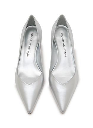 细节 - 点击放大 - STUART WEITZMAN - Eva 35 Metallic Leather Pumps