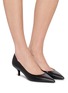 模特儿示范图 - 点击放大 - STUART WEITZMAN - Stuart Power 50 Smooth Leather Pumps