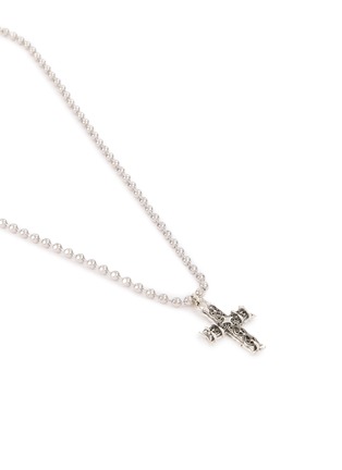 细节 - 点击放大 - EMANUELE BICOCCHI - Beaded Chain Notre-Dame Sterling Silver Cross