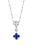 首图 - 点击放大 - LC COLLECTION JEWELLERY - Clover 18K White Gold Sapphire Diamond Drop Necklace — 45cm