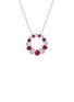 首图 - 点击放大 - LC COLLECTION JEWELLERY - Circle 18K White Gold Ruby Diamond Necklace — Size 18"