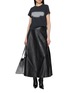 模特儿示范图 - 点击放大 - ALEXANDERWANG - Low Waist Leather Midi Circle Skirt