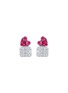 首图 - 点击放大 - LC COLLECTION JEWELLERY - Heart Motif 18K White Gold Diamond Ruby Stud Earrings