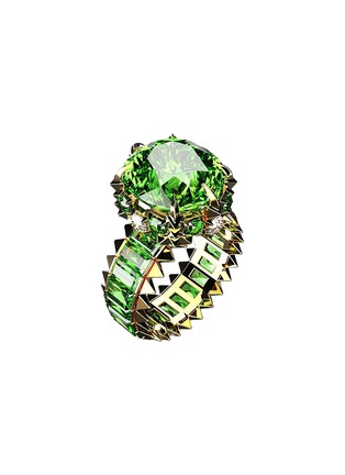 细节 - 点击放大 - MING SONG HAUTE JOAILLERIE - Cosmic Kaleidoscope 14K Gold Emerald Diamond Tourmaline Tsavorite Ring