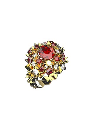 细节 - 点击放大 - MING SONG HAUTE JOAILLERIE - Cosmic Kaleidoscope Red Queen 18K Gold Ruby Diamond Ring — HK 13