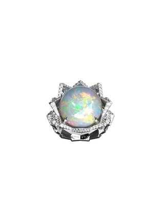 首图 - 点击放大 - MING SONG HAUTE JOAILLERIE - Lotus 14K White Gold Opal Diamond Ring — HK 13