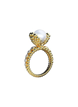 细节 - 点击放大 - MING SONG HAUTE JOAILLERIE - Cosmic Kaleidoscope Le Coquillage 18K Gold Pearl Diamond Ring — HK 13