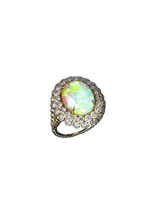 细节 - 点击放大 - MING SONG HAUTE JOAILLERIE - Lotus 14K Gold Opal Diamond Ring — HK 13