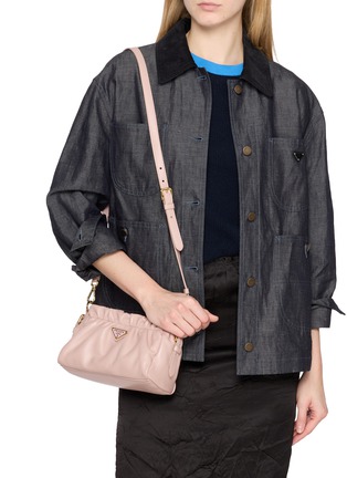 正面 -点击放大 - PRADA - 褶皱皮革手提袋