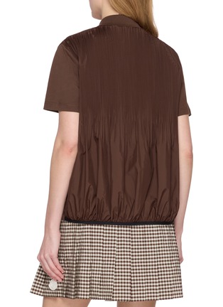 背面 - 点击放大 - MONCLER - Pleated Back Cotton Polo Shirt