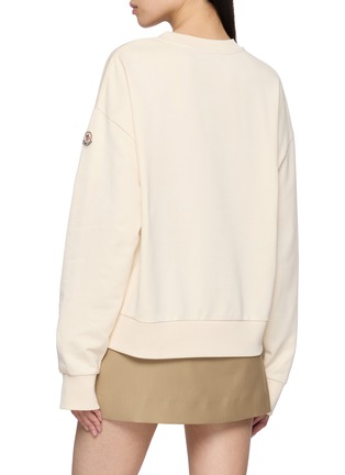 背面 - 点击放大 - MONCLER - Logo Embroidered Ribbed Crewneck Cotton Sweatshirt