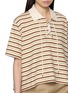  - MONCLER - Striped Knit Collar Cotton Polo Top