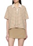 首图 - 点击放大 - MONCLER - Striped Knit Collar Cotton Polo Top