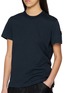  - MONCLER - Knit Neckline Cotton T-Shirt