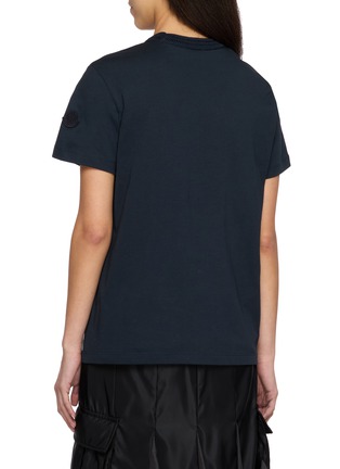 背面 - 点击放大 - MONCLER - Knit Neckline Cotton T-Shirt