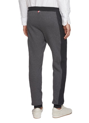 背面 - 点击放大 - THOM BROWNE - Colour Block Drawstring Waist Cotton Sweatpants