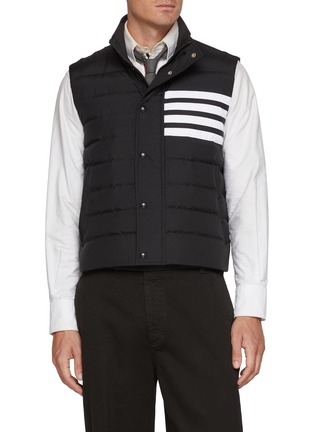 首图 - 点击放大 - THOM BROWNE - Shiny Ripstop 4-Bar Puffer Down Vest