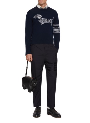 模特儿示范图 - 点击放大 - THOM BROWNE - Holiday Hector Snowflake 4-Bar Wool Knit Sweater