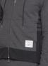  - THOM BROWNE - Colour Block 4-Bar Cotton Jersey Zip Up Hoodie
