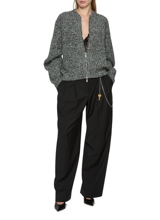 模特儿示范图 - 点击放大 - HELMUT LANG - Marled Zip Up Knit Jacket