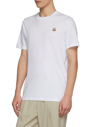 细节 - 点击放大 - MONCLER - Logo Patch Cotton T-Shirt - Pack of 3