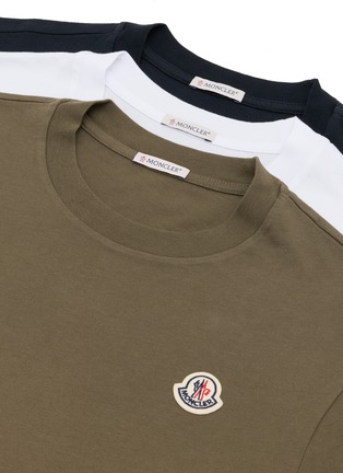  - MONCLER - Logo Patch Cotton T-Shirt - Pack of 3