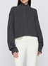 模特儿示范图 - 点击放大 - SKIMS - SWEATER KNITS 立领针织开衫