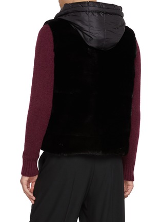 背面 - 点击放大 - KRUF - Hooded Reversible MInk Fur Puffer Vest