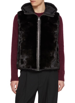 首图 - 点击放大 - KRUF - Hooded Reversible MInk Fur Puffer Vest