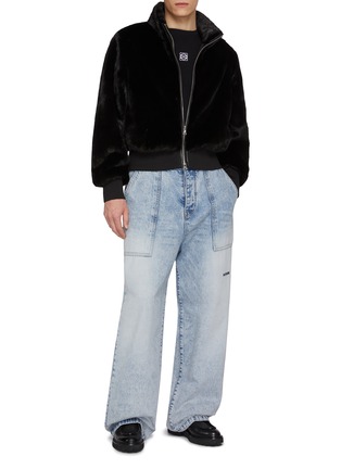 模特儿示范图 - 点击放大 - KRUF - Zip Up Mink Fur Bomber Jacket