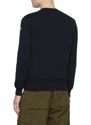 背面 - 点击放大 - MONCLER - Logo Patch Cotton Knit Sweater