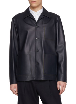 首图 - 点击放大 - VALSTAR - Luke Patch Pocket Lined Work Leather Jacket