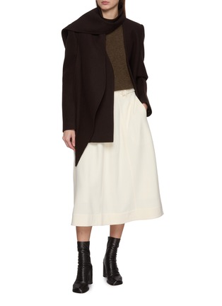 模特儿示范图 - 点击放大 - BOINIGAN - Flared Wool Midi Skirt
