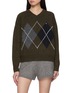 首图 - 点击放大 - CLOVE - Logo Embroidered Argyle Knit Sweater