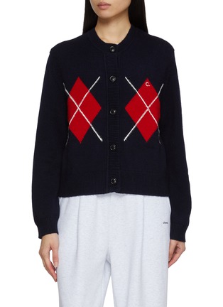 首图 - 点击放大 - CLOVE - Argyle Wool Cashmere Blend Knit Cardigan