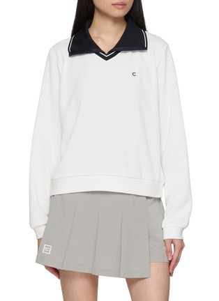 首图 - 点击放大 - CLOVE - Logo Embroidered Layered Collar T-shirt