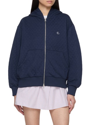 首图 - 点击放大 - CLOVE - Logo Embroidered Quilted Zip Up Hoodie
