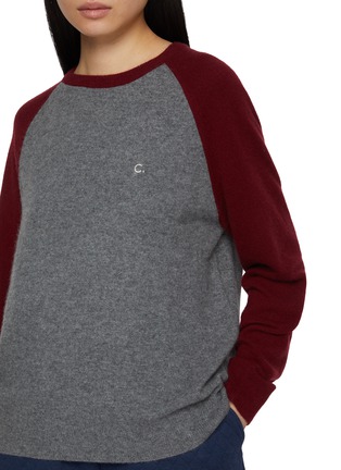  - CLOVE - Colourblock Raglan Sleeve Wool Cashmere Blend Knit Top