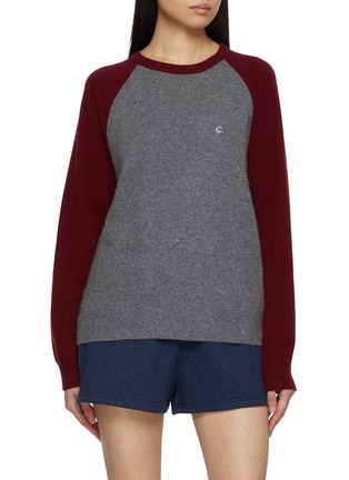 首图 - 点击放大 - CLOVE - Colourblock Raglan Sleeve Wool Cashmere Blend Knit Top