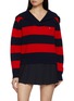 首图 - 点击放大 - CLOVE - Striped Sailor Collar Cashmere Wool Knit Sweater
