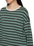  - CLOVE - Logo Embroidered Striped T-shirt