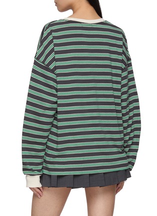 背面 - 点击放大 - CLOVE - Logo Embroidered Striped T-shirt