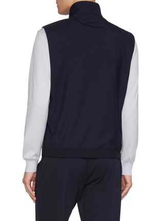 背面 - 点击放大 - PAUL & SHARK - Stand Collar Loro Piana Green Storm Wool Silk Vest