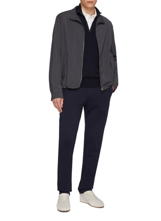 模特儿示范图 - 点击放大 - PAUL & SHARK - Drawstring Waist Cotton Fleece Sweatpants