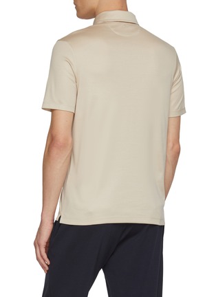 背面 - 点击放大 - PAUL & SHARK - Metal Shark Logo Cotton Polo Shirt