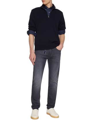 模特儿示范图 - 点击放大 - PAUL & SHARK - Half Zip Cotton Sweater